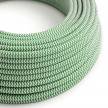 Okrúhly textilný elektrický kábel, umelý hodváb, CikCak, RZ06 Zelená