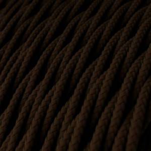 Stočený textilný elektrický kábel, umelý hodváb, jednofarebný, TM13 Hnedá