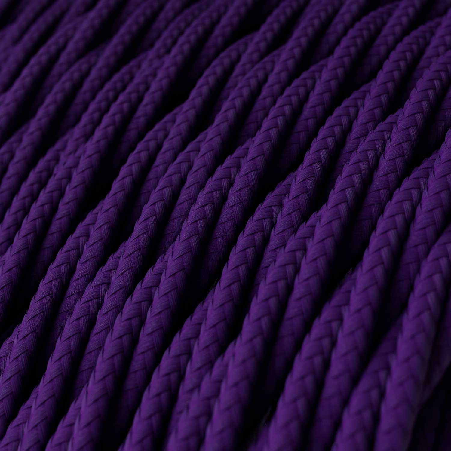 Stočený textilný elektrický kábel, umelý hodváb, jednofarebný, TM14 Fialová