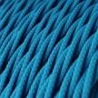 Stočený textilný elektrický kábel, umelý hodváb, jednofarebný, TM11 Nebovomodrý
