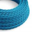 Stočený textilný elektrický kábel, umelý hodváb, jednofarebný, TM11 Nebovomodrý