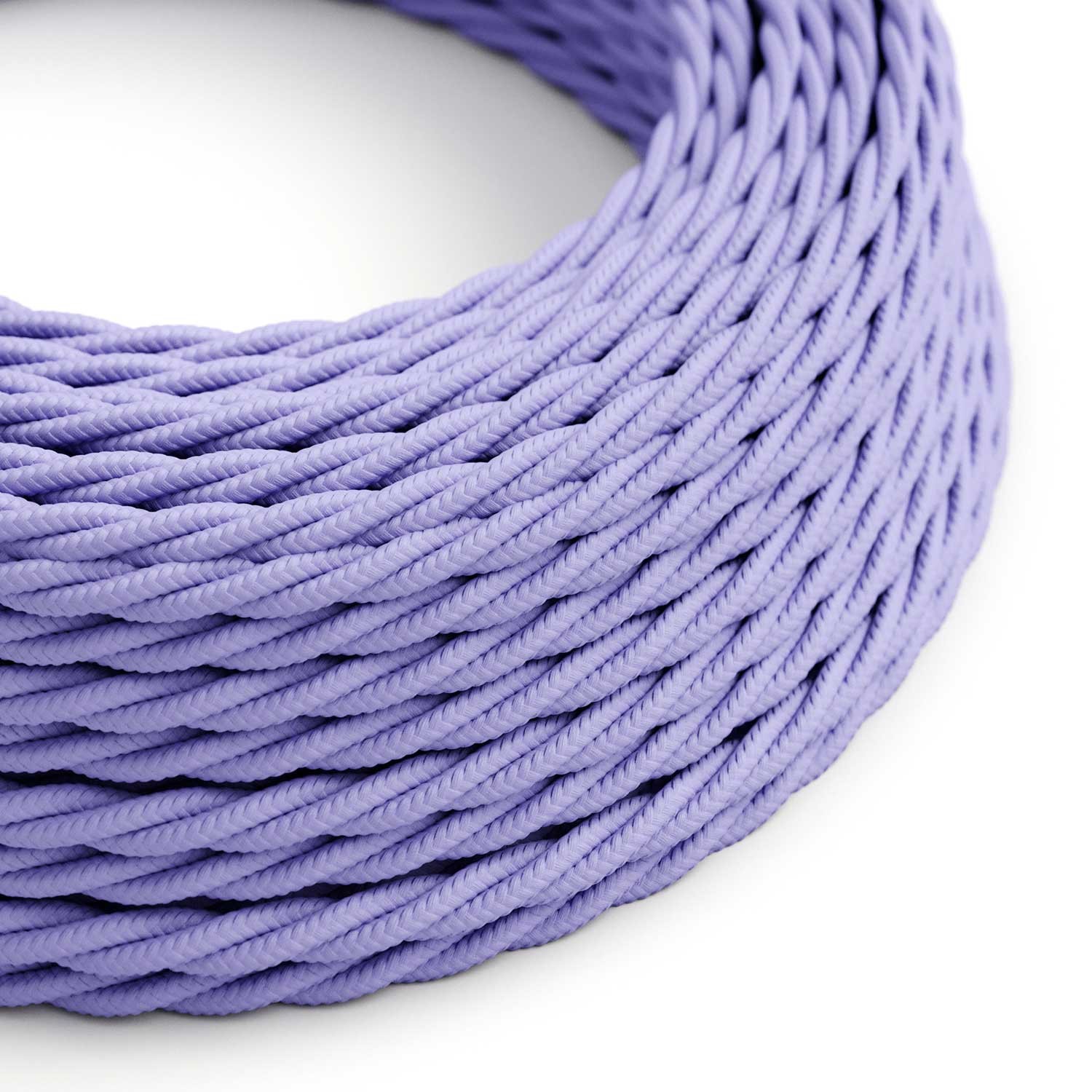 Stočený textilný elektrický kábel, umelý hodváb, jednofarebný, TM07 Lila
