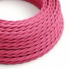 Stočený textilný elektrický kábel, umelý hodváb, jednofarebný, TM08 Fuchsiová