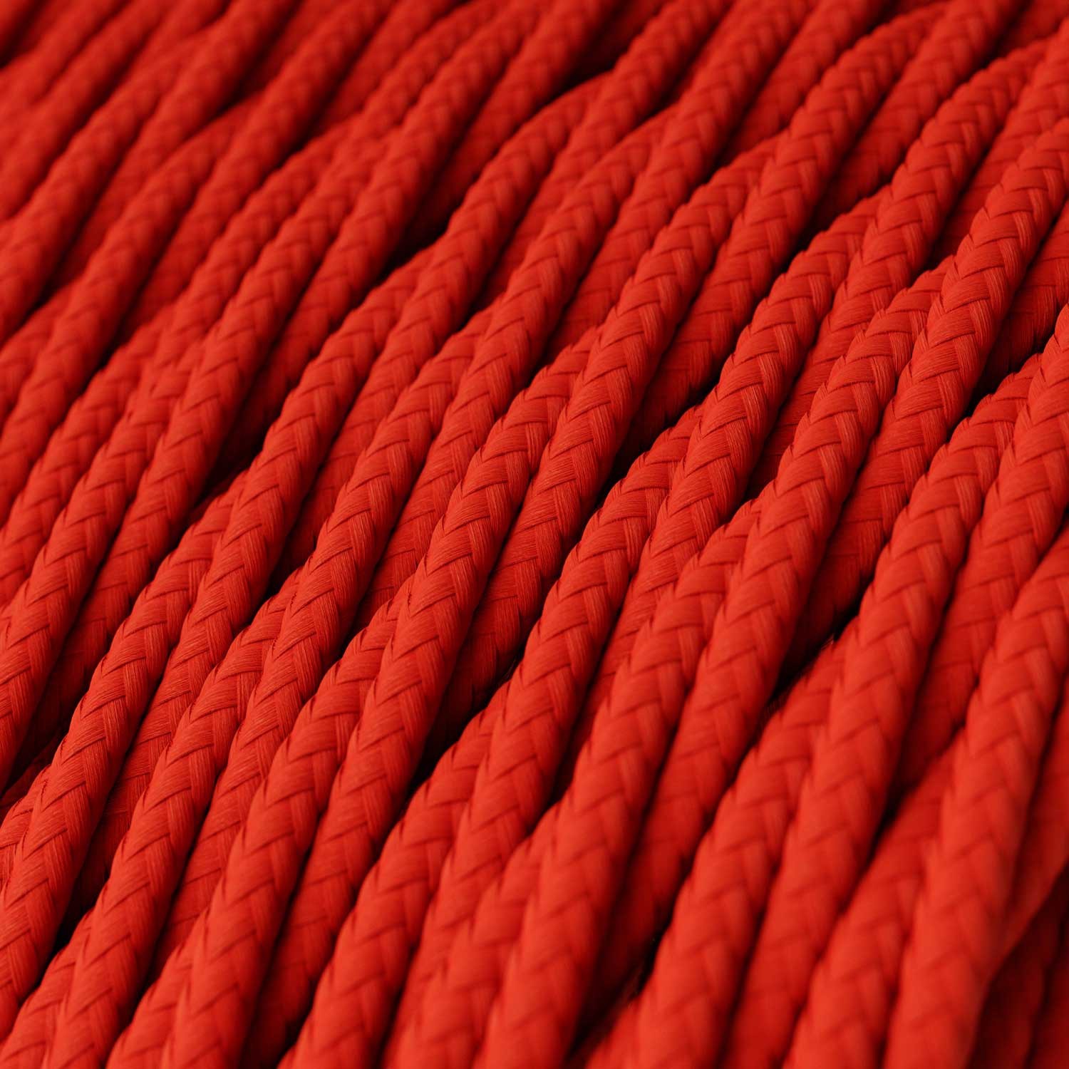 Stočený textilný elektrický kábel, umelý hodváb, jednofarebný, TM09 Červená