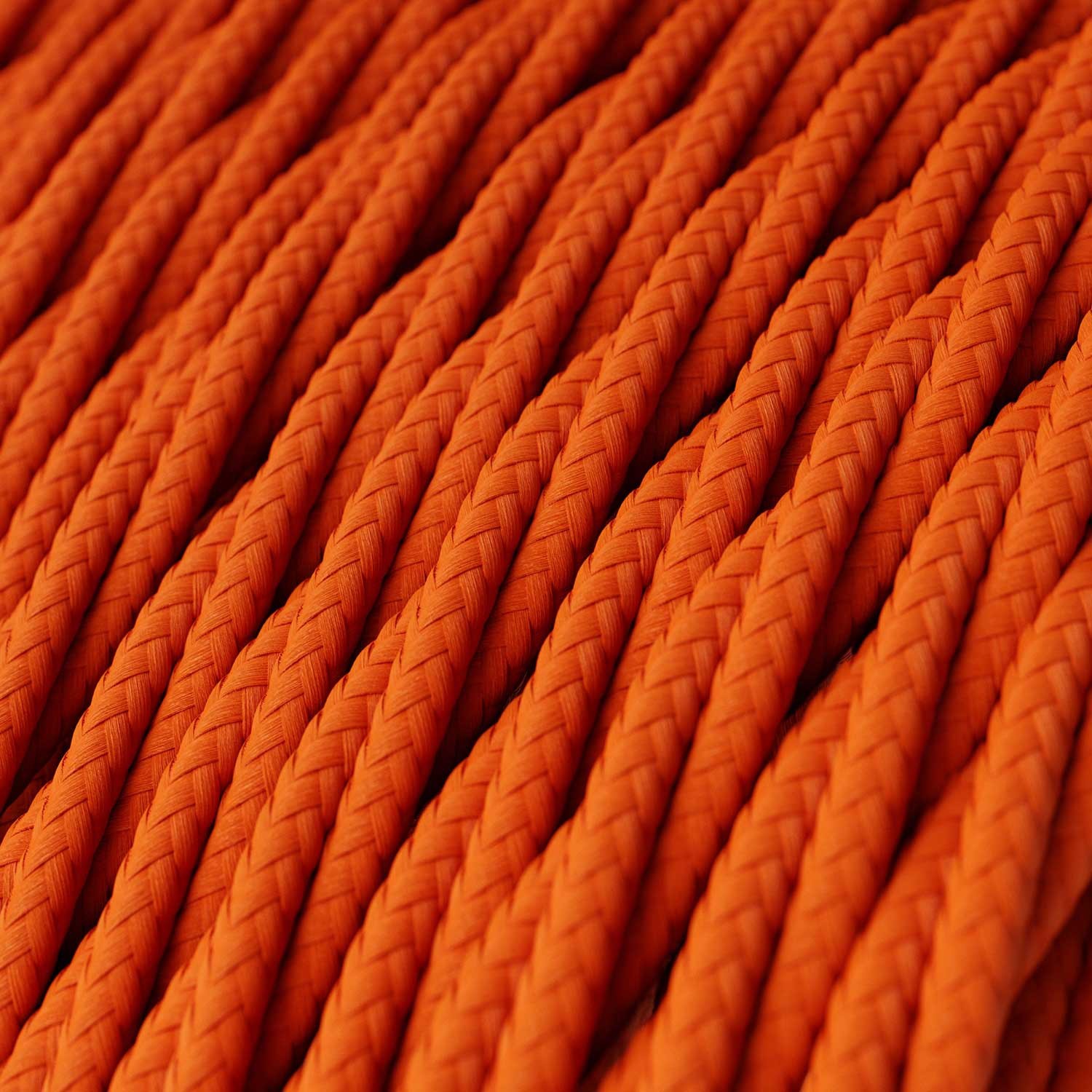 Stočený textilný elektrický kábel, umelý hodváb, jednofarebný, TM15 Oranžová