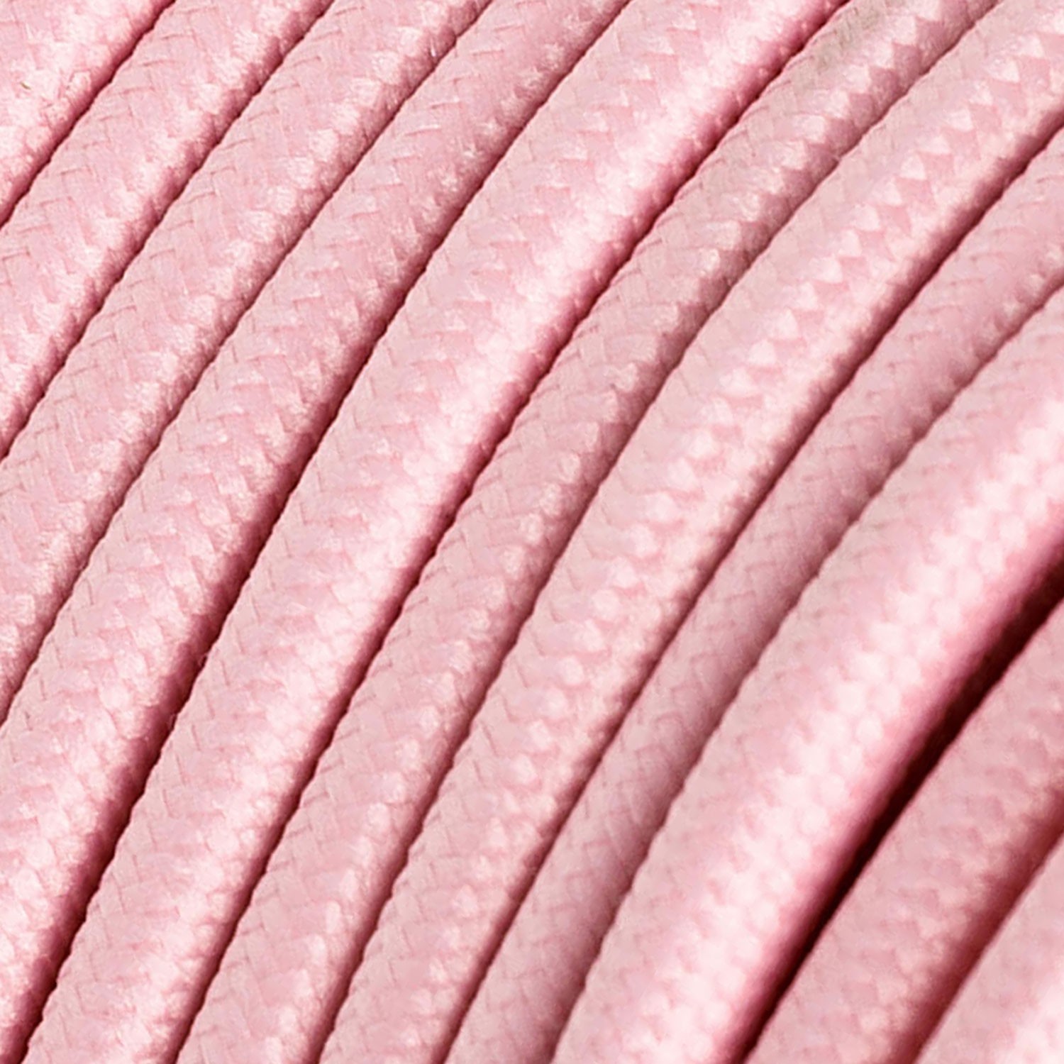 Okrúhly textilný elektrický kábel, umelý hodváb, jednofarebný, RM16 Ružová