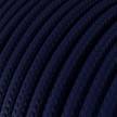 Okrúhly textilný elektrický kábel, umelý hodváb, jednofarebný, RM20 Tmavo modrá