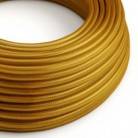 Okrúhly textilný elektrický kábel, umelý hodváb, jednofarebný, RM05 Zlatá