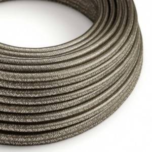 Okrúhly textilný elektrický kábel - lesklý, umelý hodváb, jednofarebný, RL03 Šedá