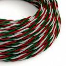 Stočený textilný elektrický kábel, umelý hodváb, trojfarebný, "Taliansko"