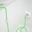 Napájací kábel pre stolnú lampu, RF06 Fluo zelený hodvábny 1,80 m. Vyberte si farbu zástrčky a vypínača.