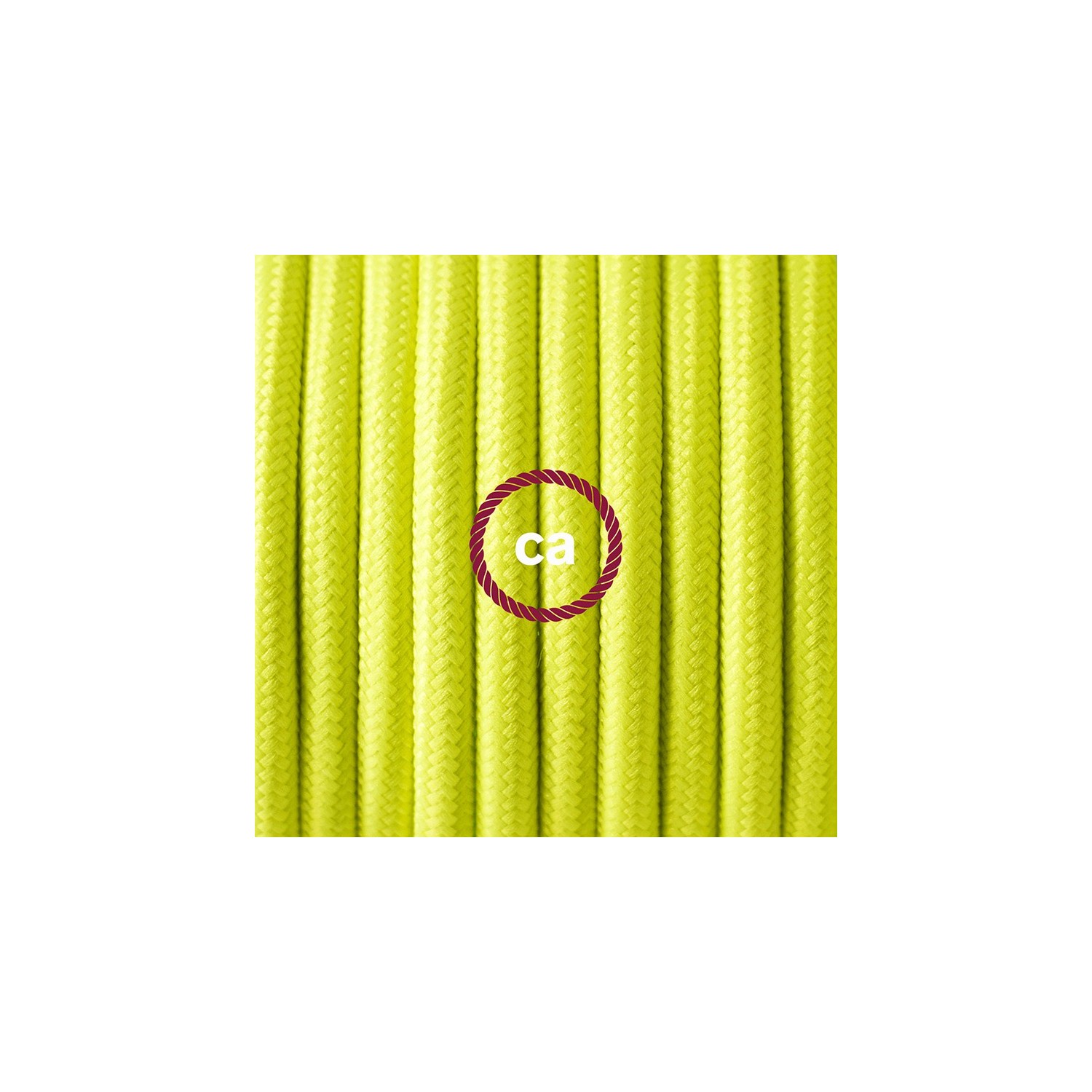 Napájací kábel pre podlahovú lampu, RF10 Fluo žltý hodvábny 3 m. Vyberte si farbu zástrčky a vypínača.