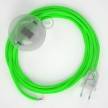 Napájací kábel pre podlahovú lampu, RF06 Fluo zelený hodvábny 3 m. Vyberte si farbu zástrčky a vypínača.