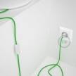 Napájací kábel pre stolnú lampu, RM18 Limetkový hodvábny 1,80 m. Vyberte si farbu zástrčky a vypínača.