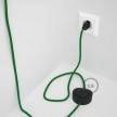 Napájací kábel pre podlahovú lampu, RM06 Zelený hodvábny 3 m. Vyberte si farbu zástrčky a vypínača.