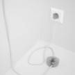 Napájací kábel pre podlahovú lampu, RM01 Biely hodvábny 3 m. Vyberte si farbu zástrčky a vypínača.