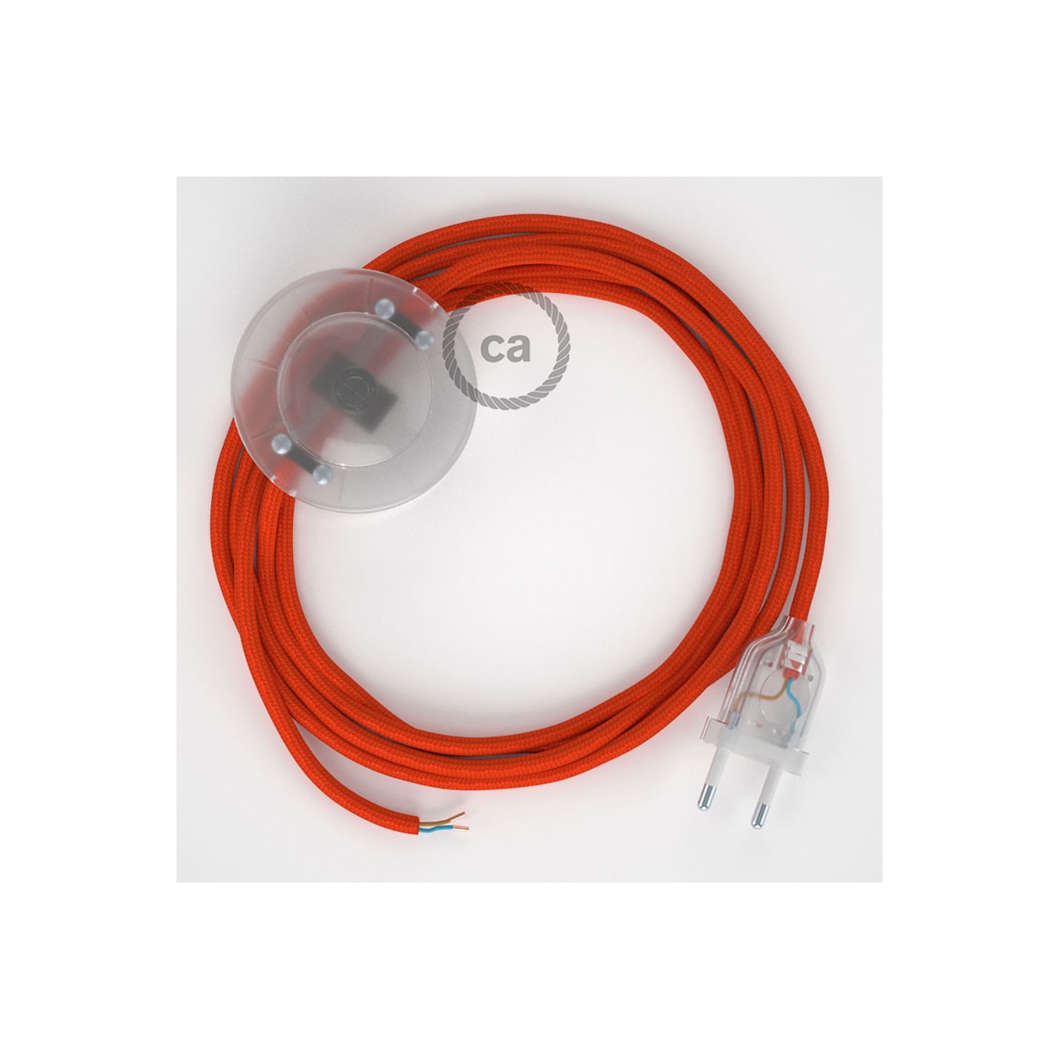 Napájací kábel pre podlahovú lampu, RM15 Oranžový hodvábny 3 m. Vyberte si farbu zástrčky a vypínača.