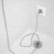 Napájací kábel pre podlahovú lampu, RM02 Strieborný hodvábny 3 m. Vyberte si farbu zástrčky a vypínača.