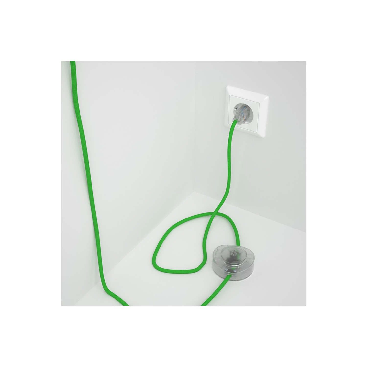 Napájací kábel pre podlahovú lampu, RM18 Limetkový hodvábny 3 m. Vyberte si farbu zástrčky a vypínača.