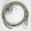 Napájací kábel pre podlahovú lampu, RN01 Prírodný ľanový 3 m. Vyberte si farbu zástrčky a vypínača.