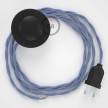 Napájací kábel pre podlahovú lampu, TM07 Lila hodvábny 3 m. Vyberte si farbu zástrčky a vypínača.