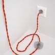 Napájací kábel pre podlahovú lampu, TM15 Oranžový hodvábny 3 m. Vyberte si farbu zástrčky a vypínača.
