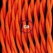 Napájací kábel pre podlahovú lampu, TM15 Oranžový hodvábny 3 m. Vyberte si farbu zástrčky a vypínača.