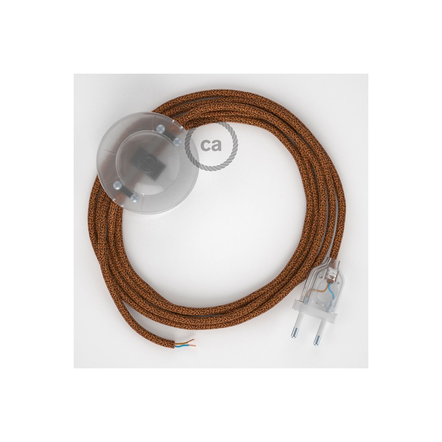 Napájací kábel pre podlahovú lampu, RL22 Trblietavý medený hodvábny 3 m. Vyberte si farbu zástrčky a vypínača.