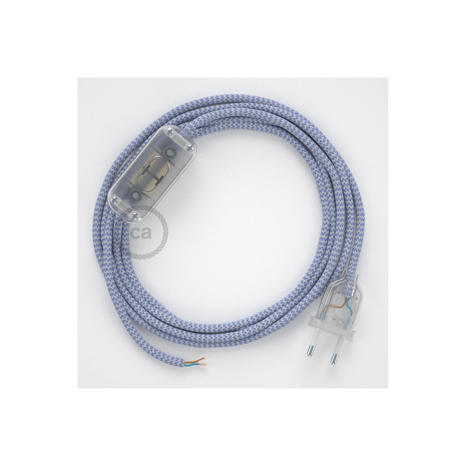 Napájací kábel pre stolnú lampu, RZ07 Cik - cak lila hodvábny 1,80 m. Vyberte si farbu zástrčky a vypínača.