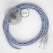 Napájací kábel pre podlahovú lampu, RZ07 Cik - cak lila hodvábny 3 m. Vyberte si farbu zástrčky a vypínača.