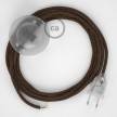 Napájací kábel pre podlahovú lampu, RL13 Trblietavý hnedý hodvábny 3 m. Vyberte si farbu zástrčky a vypínača.