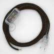 Napájací kábel pre stolnú lampu, RN04 Hnedý ľanový 1,80 m. Vyberte si farbu zástrčky a vypínača.