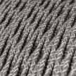 Stočený textilný elektrický kábel, ľan, prírodná šedá farba TN02