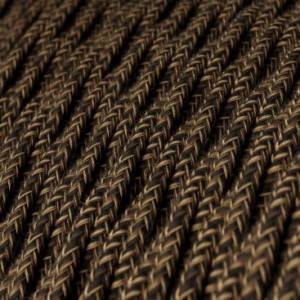 Stočený textilný elektrický kábel, ľan, prírodná hnedá farba TN04