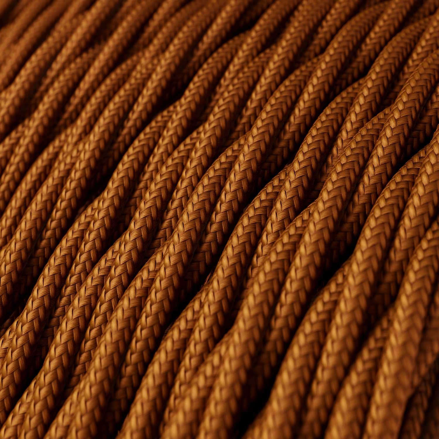 Stočený textilný elektrický kábel, umelý hodváb, jednofarebný, TM22 Whisky