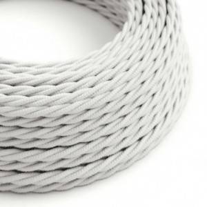 Stočený textilný elektrický kábel, bavlna, jednofarebný, TC01 Biela