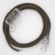 Napájací kábel pre stolnú lampu, RD73 Cik - cak kôrový bavlneno - ľanový 1,80 m. Vyberte si farbu zástrčky a vypínača.
