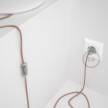 Napájací kábel pre stolnú lampu, RD71 Cik - cak staroružový bavlneno - ľanový 1,80 m. Vyberte si farbu zástrčky a vypínača.
