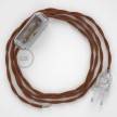 Napájací kábel pre stolnú lampu, TC23 Jelení hnedý bavlnený 1,80 m. Vyberte si farbu zástrčky a vypínača.