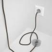 Napájací kábel pre podlahovú lampu, RD73 Cik - cak kôrový bavlneno - ľanový 3 m. Vyberte si farbu zástrčky a vypínača.