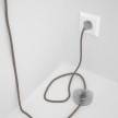 Napájací kábel pre podlahovú lampu, RD63 Kosoštvorcový kôrový bavlneno - ľanový 3 m. Vyberte si farbu zástrčky a vypínača.