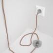 Napájací kábel pre podlahovú lampu, RD71 Cik - cak staroružový bavlneno - ľanový 3 m. Vyberte si farbu zástrčky a vypínača.