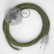 Napájací kábel pre podlahovú lampu, RD72 Prúžkovaný tymiánový bavlneno - ľanový 3 m. Vyberte si farbu zástrčky a vypínača.