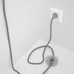 Napájací kábel pre podlahovú lampu, RD62 Kosoštvorcový tymiánový bavlneno - ľanový 3 m. Vyberte si farbu zástrčky a vypínača.