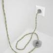 Napájací kábel pre podlahovú lampu, TN01 Prírodný ľanový 3 m. Vyberte si farbu zástrčky a vypínača.