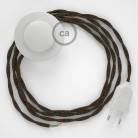 Napájací kábel pre podlahovú lampu, TN04 Hnedý ľanový 3 m. Vyberte si farbu zástrčky a vypínača.
