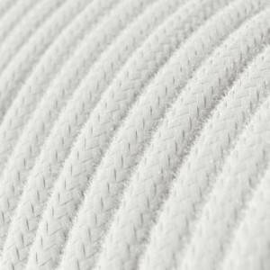 Okrúhly textilný elektrický kábel, bavlna, jednofarebný, RC01 Biela