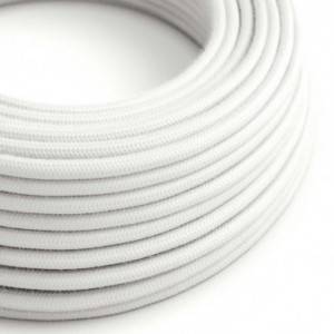 Okrúhly textilný elektrický kábel, bavlna, jednofarebný, RC01 Biela