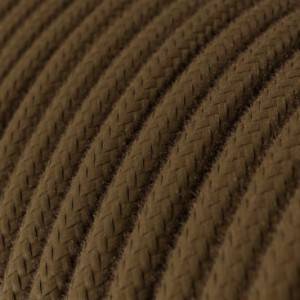 Okrúhly textilný elektrický kábel, bavlna, jednofarebný, RC13 Hnedá