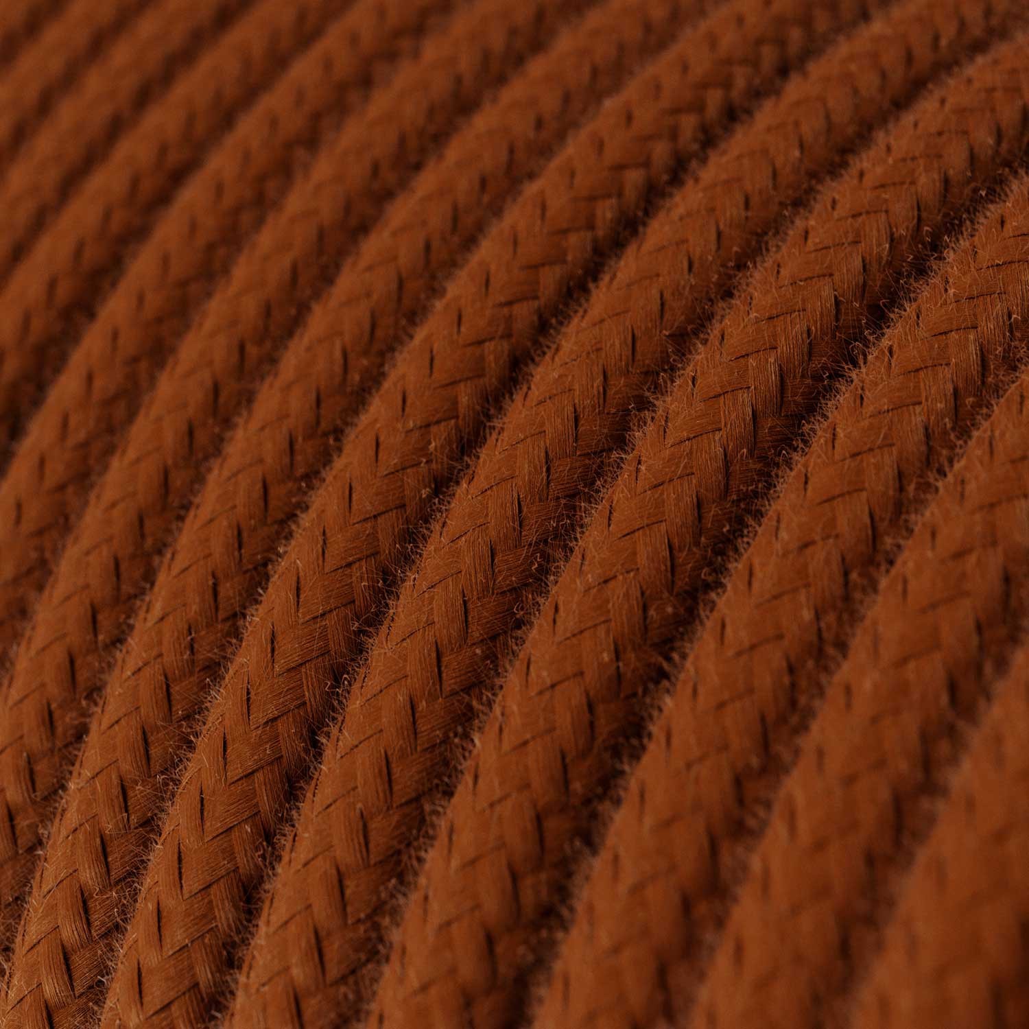 Okrúhly textilný elektrický kábel, bavlna, jednofarebný, RC23 Jelenia hnedá